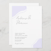 Moderne bruiloft Violet Blob Minimal White Uniek Kaart (Voorkant / Achterkant)