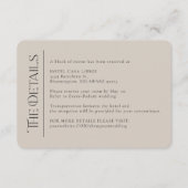 Moderne bruiloft - visitekaartje informatiekaartje (Voorkant)