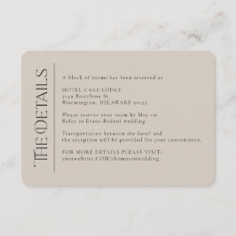 Moderne bruiloft - visitekaartje informatiekaartje