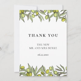 Moderne bruiloft voor filialen bedankkaart