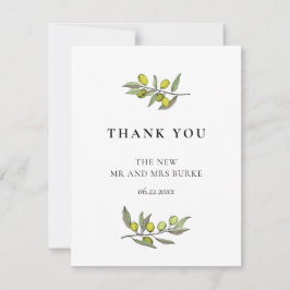 Moderne bruiloft voor filialen bedankkaart