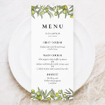 Moderne bruiloft voor filialen menu<br><div class="desc">De olijftakken ontwerpen een collectie,  ideaal voor een eenvoudige en chic vineyard bruiloft. Deze originele kantoorbenodigdheden zijn zowel klassiek als elegant. Volledig aanpasbare kleuren: u kunt de kleur van de tekst en de achtergrond eenvoudig wijzigen in uw smaak.</div>