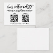 Moderne bruiloft voor penseel 2 QR RSVP - Gegevens Informatiekaartje (Voorkant / Achterkant)