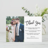 Moderne bruiloft voor penseel script bedankkaart (Staand voorkant)