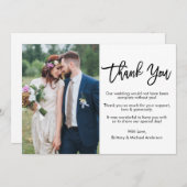 Moderne bruiloft voor penseel script bedankkaart (Voorkant / Achterkant)