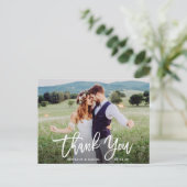 Moderne bruiloft voor penseel script Dank u W Briefkaart (Staand voorkant)