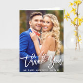 Moderne bruiloft voor penseel script gevouwen Dank Kaart (Gele Bloem)