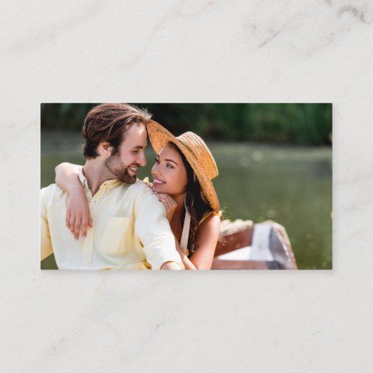 Moderne bruiloft voor penseel script QR-foto Informatiekaartje (Achterkant)