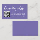 Moderne bruiloft voor penseel script QR Periwinkle Informatiekaartje (Voorkant / Achterkant)