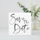 Moderne bruiloft voor penseelkalligrafie save the date (Staand voorkant)