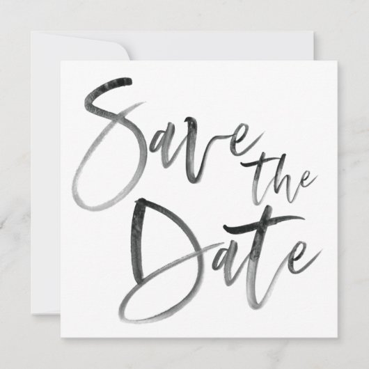 Moderne bruiloft voor penseelkalligrafie save the date (Voorkant)