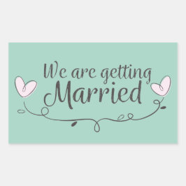 Moderne bruiloft We Getting Married Doodle Rechthoekige Sticker