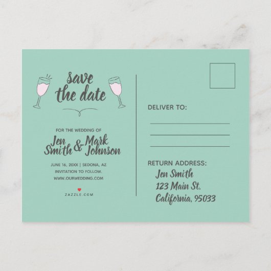 Moderne bruiloft we worden getrouwd aankondigingskaart (Achterkant)