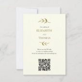 Moderne bruiloft website qr code eco vriendelijk RSVP kaartje (Voorkant)
