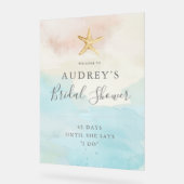 Moderne Bruiloft Welcome Met Strand Thema Acryl Bord (Hoek)