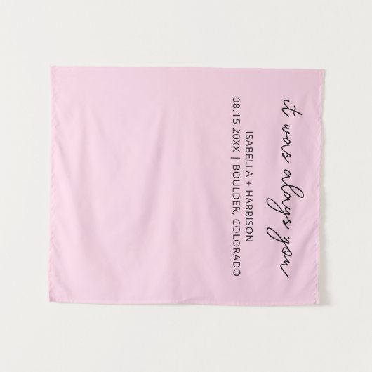 Moderne bruiloft Welkom Custom Boho Wedding Party Wandkleed (Voorkant (horizontaal))