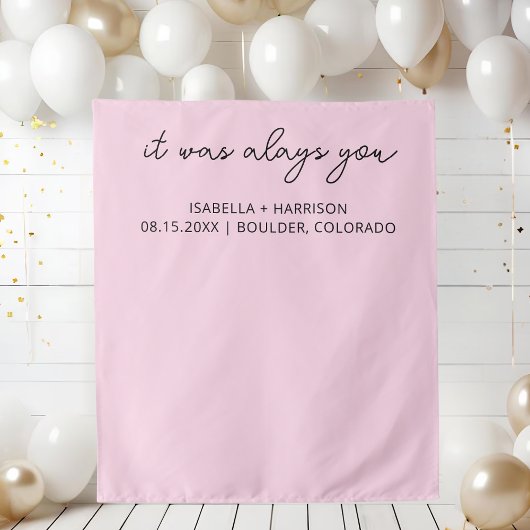 Moderne bruiloft Welkom Custom Boho Wedding Party Wandkleed