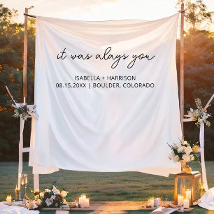 Moderne bruiloft Welkom Custom Boho Wedding Party Wandkleed