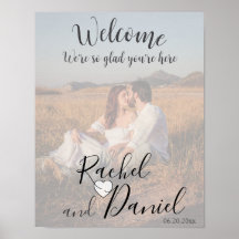 Moderne bruiloft welkom foto