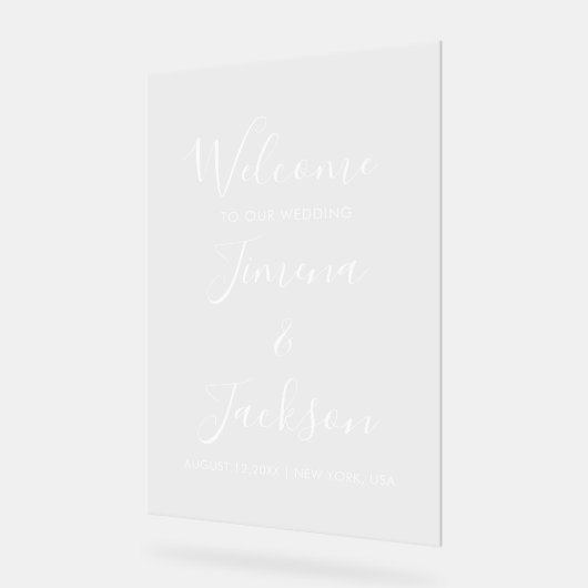 Moderne bruiloft welkom ingang acryl bord (Hoek)