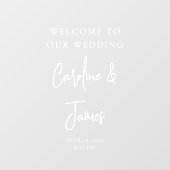 Moderne bruiloft welkom script spiegel raamsticker (Vel)