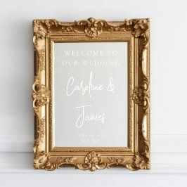 Moderne bruiloft welkom script spiegel raamsticker