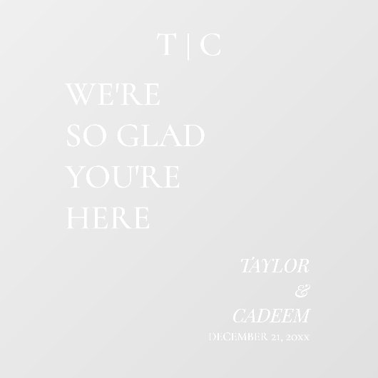 Moderne bruiloft welkom teken spiegel decal (Vel)