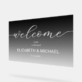 Moderne bruiloft Welkom Transparant Zwart Acryl Bord (Hoek)