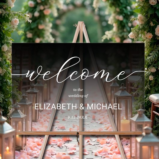 Moderne bruiloft Welkom Transparant Zwart Acryl Bord