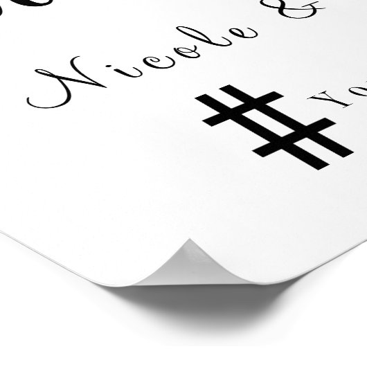 Moderne bruiloft Welkome hashtag-bruiloft Poster (Hoek)