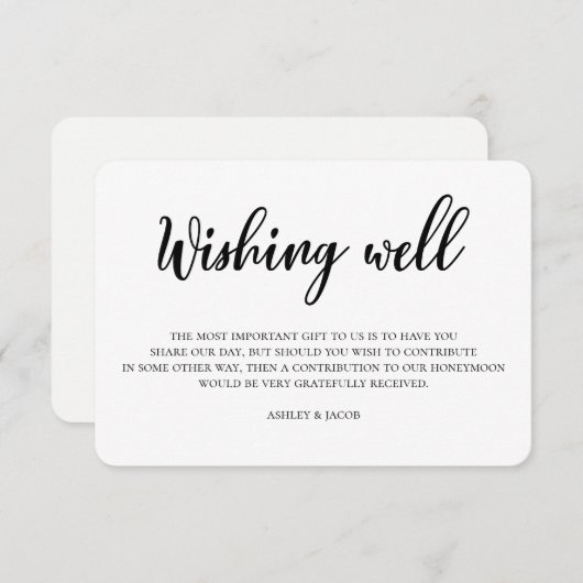 Moderne bruiloft wensen goed Zwart-wit insert Informatiekaartje (Voorkant / Achterkant)