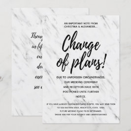 Moderne bruiloft wijziging plannen uitgesteld gean kaart