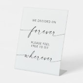 Moderne bruiloft zit overal, we besloten voor alti reclamebord met voetstuk (Voorkant)