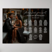 Moderne bruiloft zitgrafiek met foto 12 tafels poster (Voorkant)