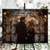 Moderne bruiloft zitgrafiek met foto 12 tafels poster