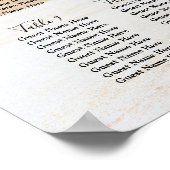 Moderne bruiloft zitgrafiek met foto 12 tafels poster (Hoek)