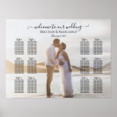 Moderne bruiloft zitgrafiek met foto 12 tafels poster (Voorkant)