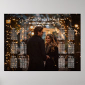 Moderne bruiloft zitgrafiek met foto 12 tafels poster (Voorkant)