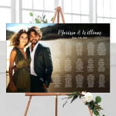 Moderne bruiloft zitgrafiek met foto 15 tafels poster