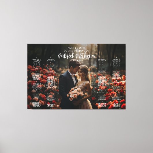 Moderne bruiloft zitgrafiek met foto canvas afdruk (Voorkant)