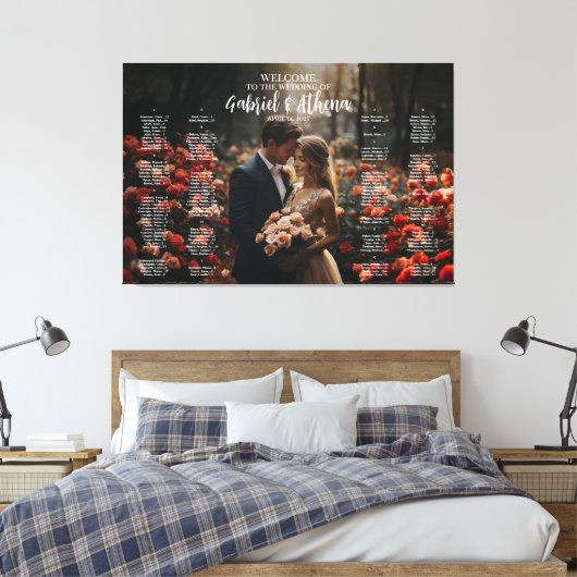 Moderne bruiloft zitgrafiek met foto canvas afdruk (Insitu (Slaapkamer))