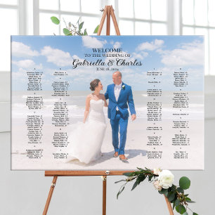 Moderne bruiloft zitgrafiek met foto, elegant canvas afdruk