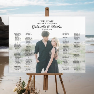 Moderne bruiloft zitgrafiek met foto, elegant canvas afdruk