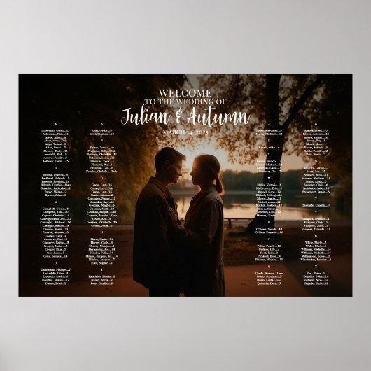 Moderne bruiloft zitgrafiek met foto poster (Voorkant)