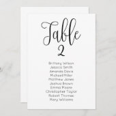 Moderne bruiloft zitkaart. Klassiek tabelplan Kaart (Voorkant / Achterkant)