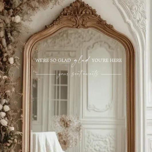 Moderne bruiloft Zitting Grafiek Spiegel Decal