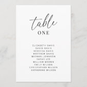 Moderne bruiloft Zitting Grafiek Tafel Aantal Kaar Kaart (Voorkant)