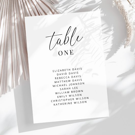 Moderne bruiloft Zitting Grafiek Tafel Aantal Kaar Kaart