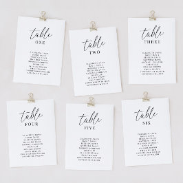 Moderne bruiloft Zitting Grafiek Tafel Aantal Kaar Kaart