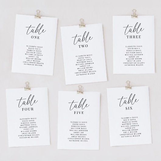 Moderne bruiloft Zitting Grafiek Tafel Aantal Kaar Kaart